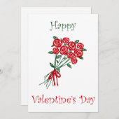 バレンタインデーの赤い花の花束 シーズンカード (正面/裏面)
