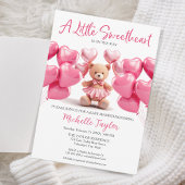 バレンタインデーの赤ちゃんシャワーかわいいクマの恋人 招待状