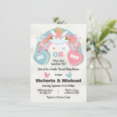 バレンタインデーの赤ちゃんシャワーを性別で明かす 招待状 (スタンド正面)