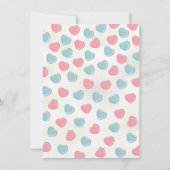 バレンタインデーの赤ちゃんシャワーを性別で明かす 招待状 (裏面)