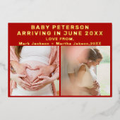 バレンタインデーの超音波妊娠発表 箔シーズンカード (正面)