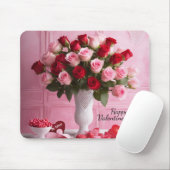 バレンタインデーの追加文字カスタムハートバラギフト マウスパッド (マウス)
