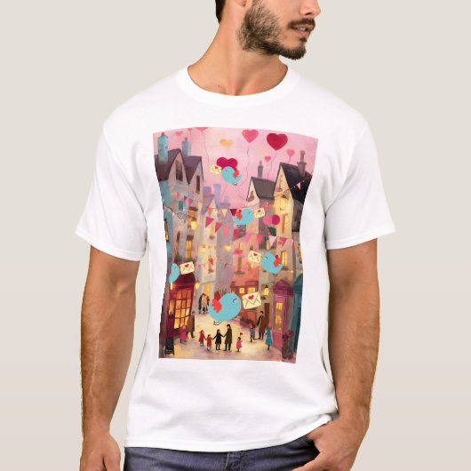 バレンタインデーの配達がたくさん Tシャツ (正面)
