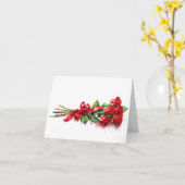 バレンタインデーの長い茎の赤いバラ カード (黄色い花)