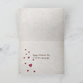 バレンタインデーの降車と木にハート付きシカ カード (内部)