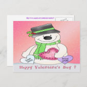 バレンタインデーの雪だるまの郵便はがき シーズンポストカード (正面/裏面)