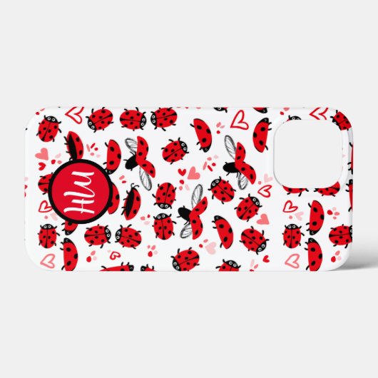 バレンタインデーの電話ケース愛のバグのモノグラム Case-Mate iPhoneケース (裏面 (横))