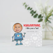 バレンタインデーの青いロボット男子の写真教室 シーズンカード (スタンド正面)