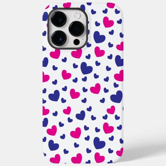 バレンタインデーの青とピンクのハート柄 Case-Mate iPhoneケース (裏面)
