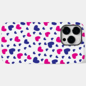 バレンタインデーの青とピンクのハート柄 Case-Mate iPhoneケース (裏面 (横))