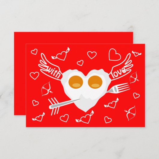 バレンタインデーの面白いハートのカスタム招待状 招待状 (正面/裏面)