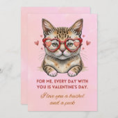 バレンタインデーの面白い猫の写真 シーズンカード (正面/裏面)
