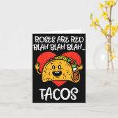 バレンタインデーの面白い食べ物 ローズは赤 タコスは退屈 バレンタインデー フード カード (黄色い花)