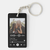 バレンタインデーの音楽プレーヤーのカップルがロマンチック キーホルダー (裏面)