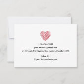 バレンタインデーの顧客への感謝 サンキューカード (裏面)