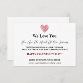 バレンタインデーの顧客への感謝 サンキューカード (正面/裏面)