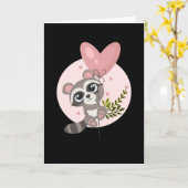 バレンタインデーの風船を持つかわいいラッコ カード (黄色い花)