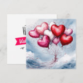 バレンタインデーの風船 シーズンカード (正面/裏面)
