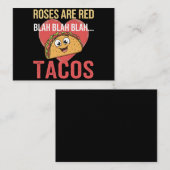 バレンタインデーの食べ物好きのための赤いバラの blah タコス ノートカード (正面/裏面)