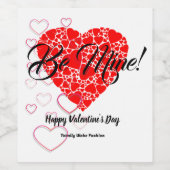 バレンタインデーの食品と飲料のラベルを自分のものにする ワインラベル (シングルラベル)