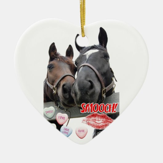 バレンタインデーの馬 セラミックオーナメント (正面)