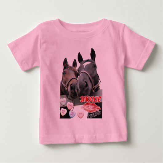 バレンタインデーの馬 ベビーTシャツ (正面)