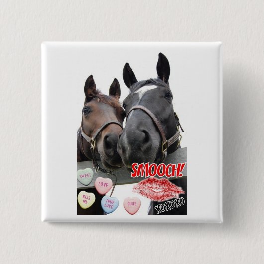 バレンタインデーの馬 缶バッジ (正面)