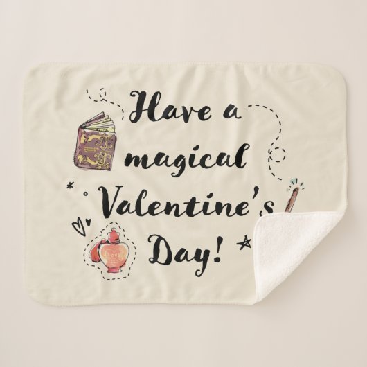 バレンタインデーの魔法の日を過ごす シェルパブランケット (正面(横))