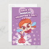 バレンタインデーの魔法の日を過ごす シーズンポストカード (正面/裏面)