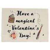 バレンタインデーの魔法の日を過ごす ラージペーパーバッグ (裏面)