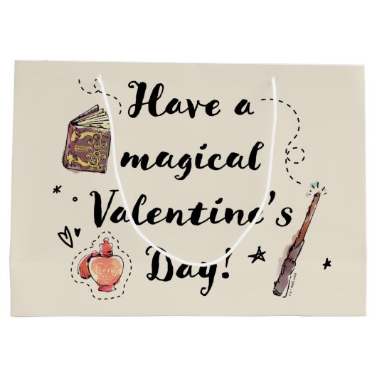 バレンタインデーの魔法の日を過ごす ラージペーパーバッグ (裏面)
