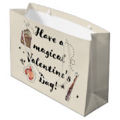 バレンタインデーの魔法の日を過ごす ラージペーパーバッグ (裏面アングル)