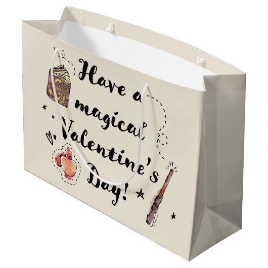 バレンタインデーの魔法の日を過ごす ラージペーパーバッグ (裏面アングル)