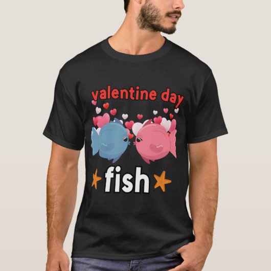 バレンタインデーの魚 Tシャツ (正面)