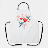 バレンタインデーの鳥 エプロン (正面)
