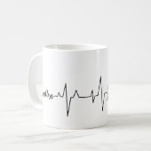 バレンタインデーの鼓動が可愛いジャーマンシェパード コーヒーマグカップ (正面左)