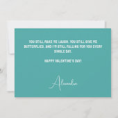 バレンタインデーの3枚の写真のコラージュ 海の緑 シーズンカード (裏面)