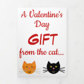 バレンタインデーの3枚猫好き! 三つ折り招待状 (カバー)