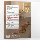 バレンタインデーの3枚猫好き! 三つ折り招待状 (内部最初)