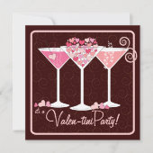 バレンタインデーのValentiniマルティーニのパーティの招待状 招待状 (正面)