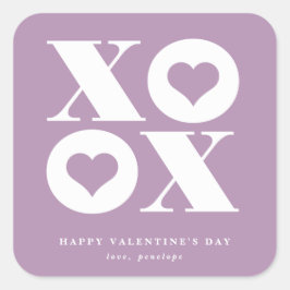 バレンタインデーのxoxoスクエアステッカー スクエアシール