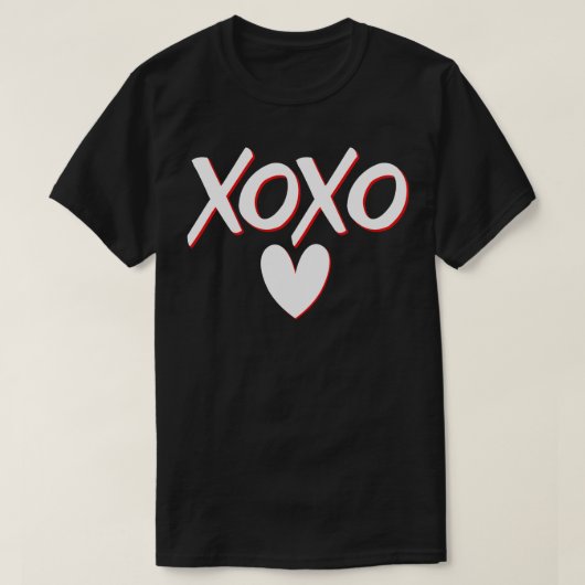 バレンタインデーのXOXO愛 Tシャツ (デザイン正面)