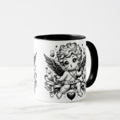 バレンタインデーはバラと鳩とキューピッド マグカップ (正面右)