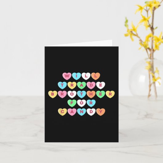 バレンタインデーは兄をキャンディ・おもしろい・ギと交換する カード (黄色い花)