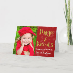 バレンタインデーは写真カードを抱き締め、接吻します シーズンカード