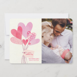 バレンタインデーは写真カードを風船のようにふくらませます シーズンカード