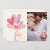 バレンタインデーは写真カードを風船のようにふくらませます シーズンカード (正面/裏面)