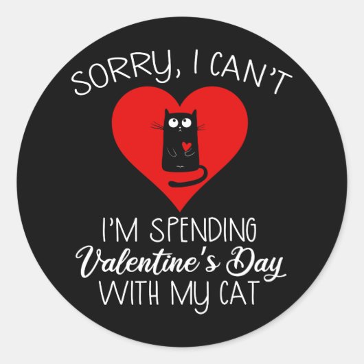バレンタインデーは猫と過ごしている ラウンドシール (正面)
