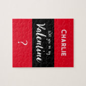 バレンタインデーは私のバレンタインレッドジグソーパズル ジグソーパズル (横)