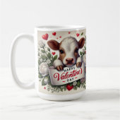 バレンタインデーふくらはぎ(フローラ配置) コーヒーマグカップ (左)